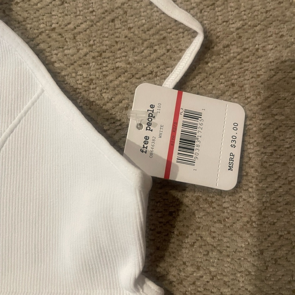 Free People White Ribbed Top - Picture 2 of 5